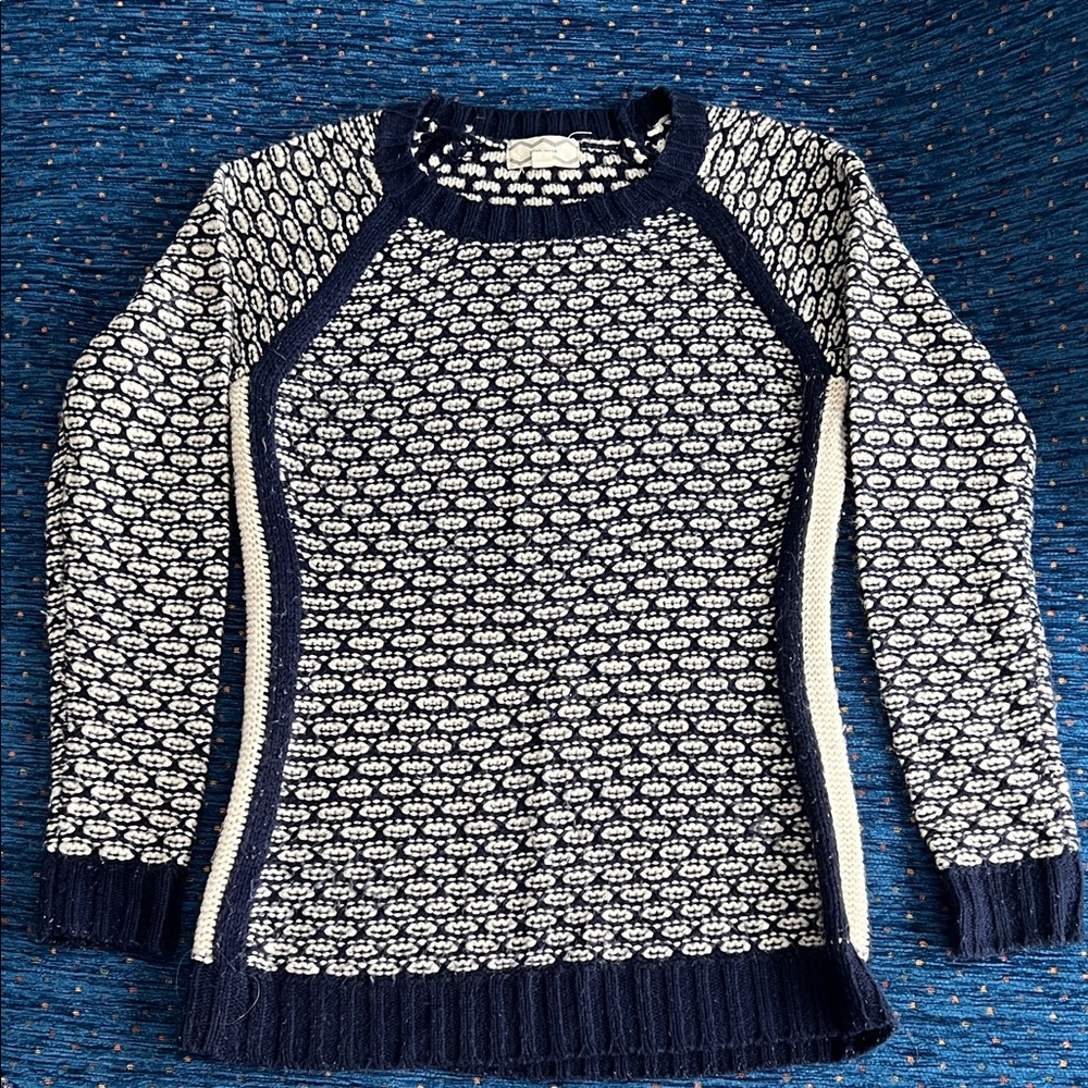 Pink Rose Brand size large Navy and White Knit Sweater